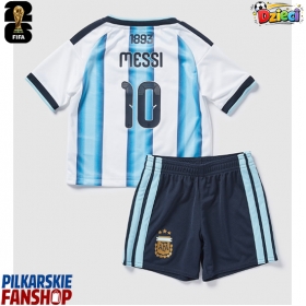 Koszulka piłkarska Argentyna Lionel Messi #10 Strój Domowy dla dzieci MŚ 2026 tanio Krótki Rękaw (+ Krótkie spodenki)